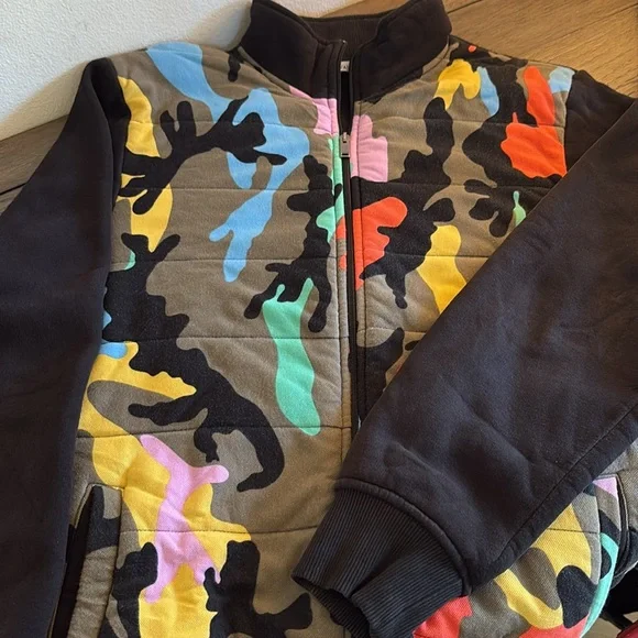 [Valentino] Vintage Puffer Camouflage Full-Zip Lightweight Bomber Jacket Men’s L - Picture 2 of 14